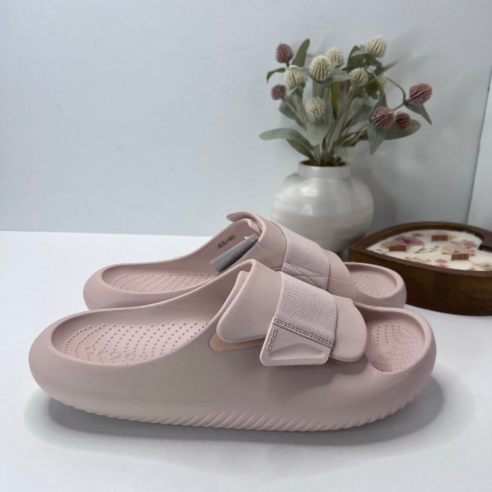 Crocs Mellow Skyline Luxe Recovery Slides Blush Men's US 12 Tried On
